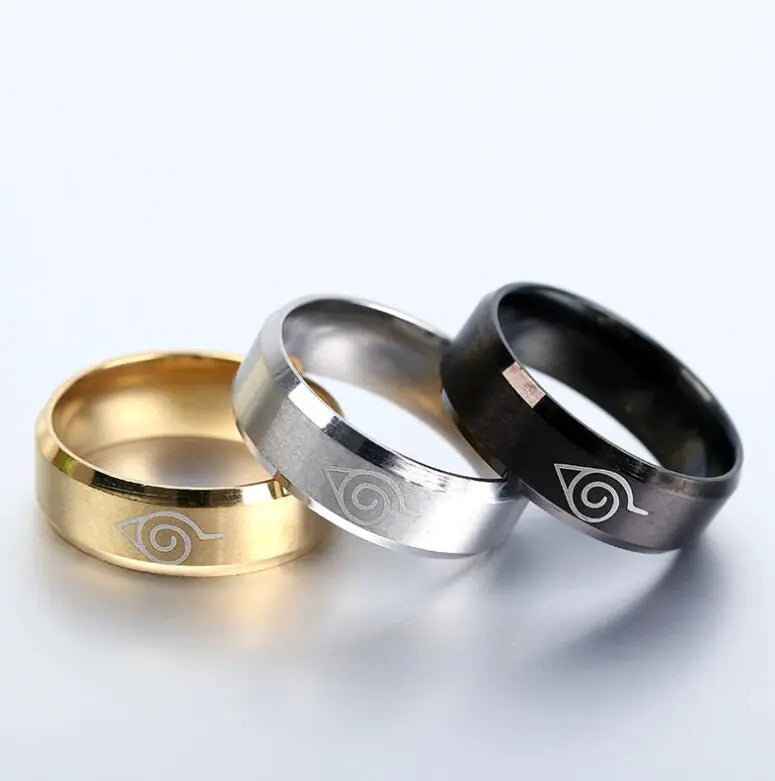 Naruto Ring for Men, Stainless Steel Titanium Jewelry