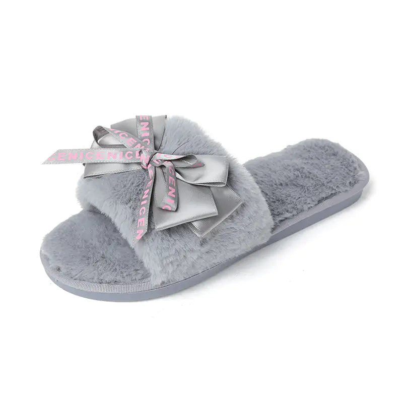 Non-slip Fur Shoes with Cotton Drag Design