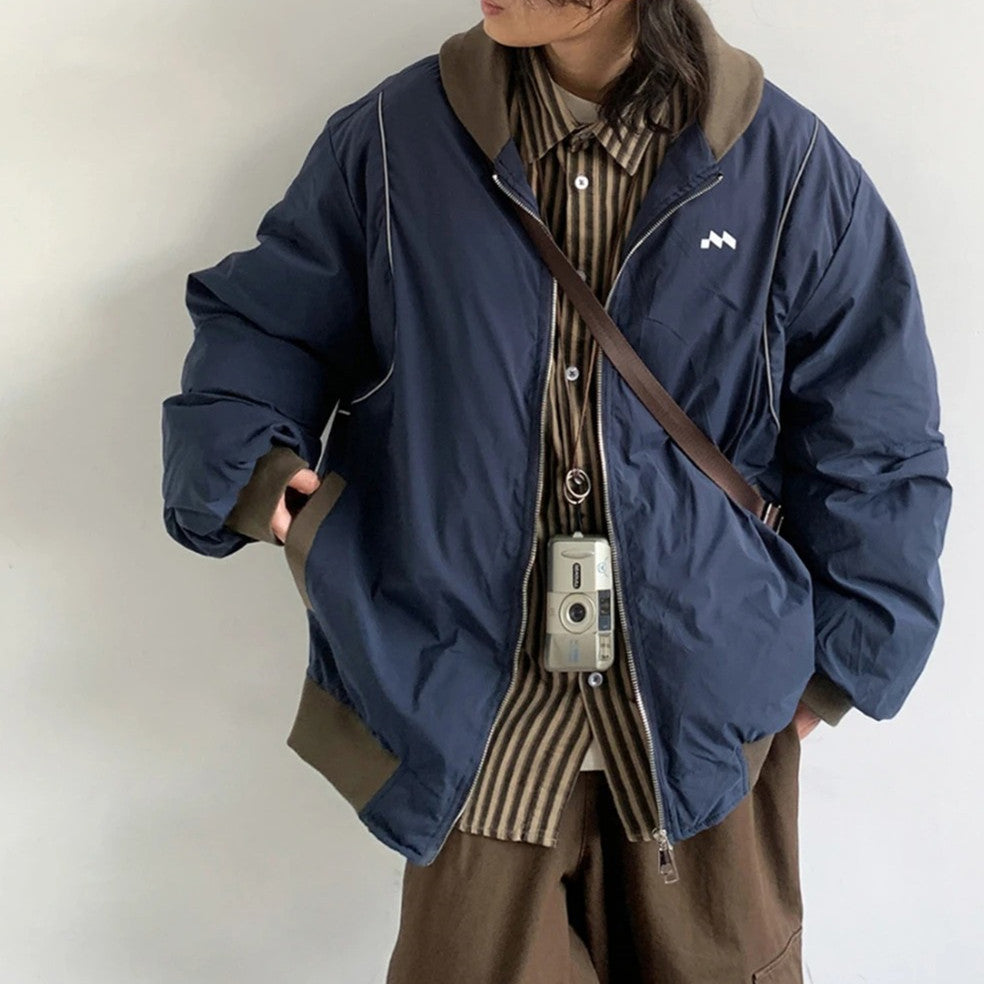 Retro Stand-up Collar Cotton-padded Clothes Men