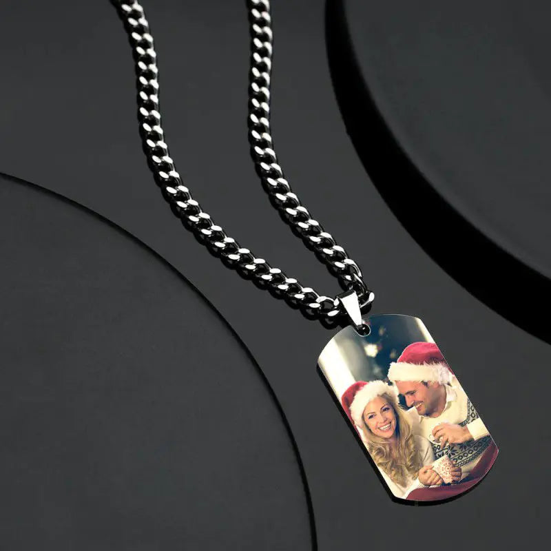 Personalized Photo Necklace for Men