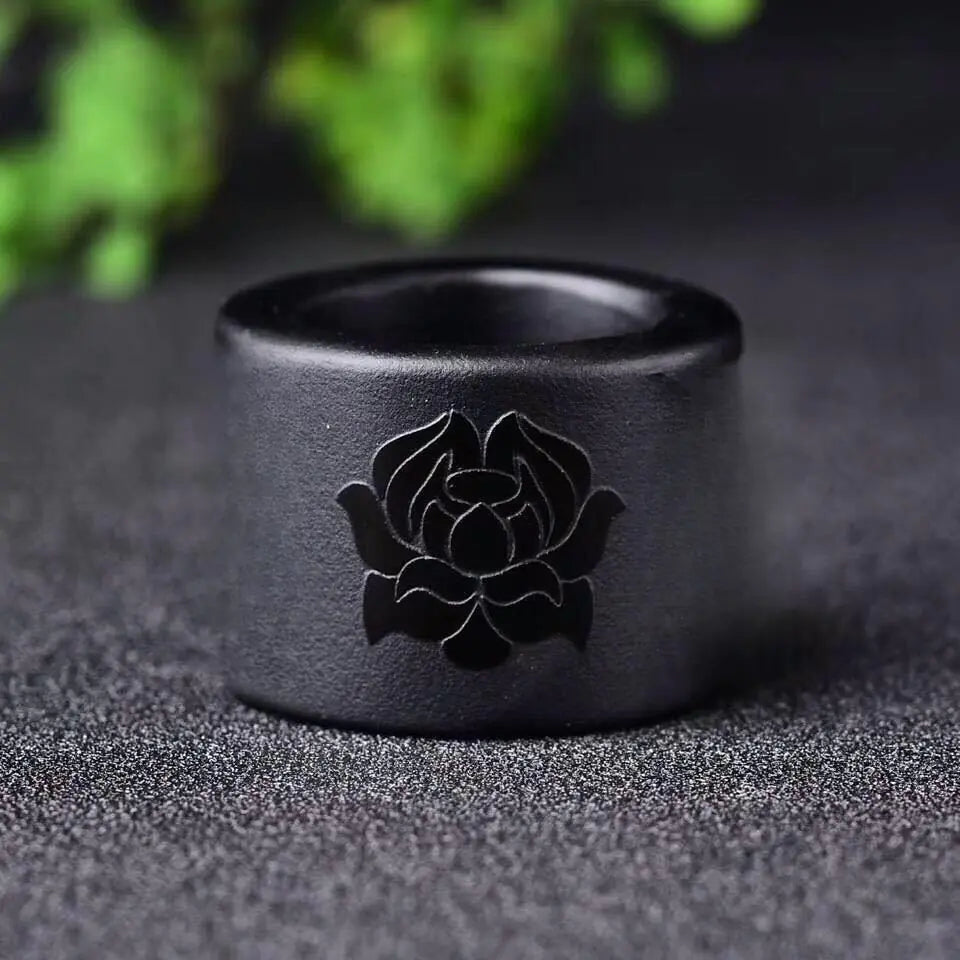 Natural Obsidian Ring for Men