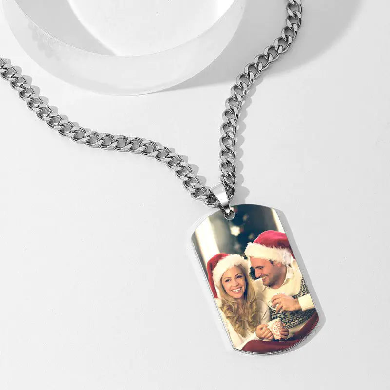 Personalized Photo Necklace for Men