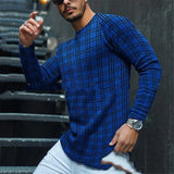 Men's Striped Round Neck Bottom Shirt