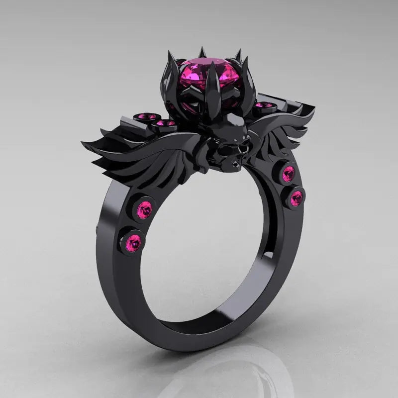 New Style Skull Ring with Ruby Jewelry
