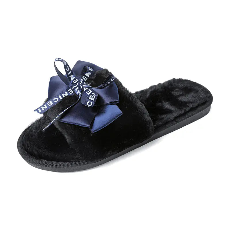Non-slip Fur Shoes with Cotton Drag Design