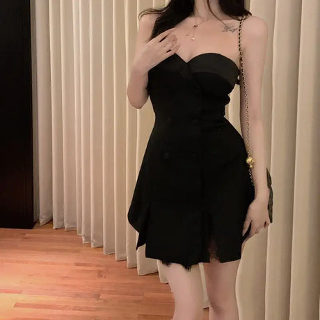 Women's Summer French Lace Tube Top Dress