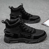 Men's Lace-up Platform Canvas Ankle Boots