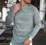 Men's Striped Round Neck Bottom Shirt