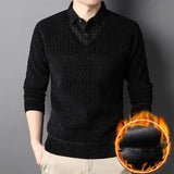Warm Thickened Chenille Knit Long Sleeve Top for Men
