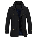 Men's Casual Mid-Length Cotton Trench Coat