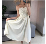 Elegant High-Waisted Summer Dress with Sleeves