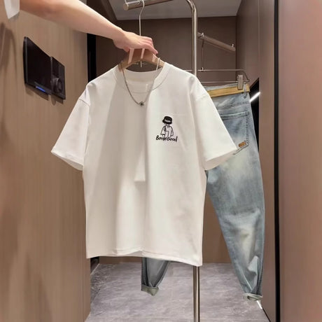 Brand Short Sleeve Ins 100 Cotton Coat Summer Men's Printed T-shirt