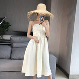 Elegant High-Waisted Summer Dress with Sleeves