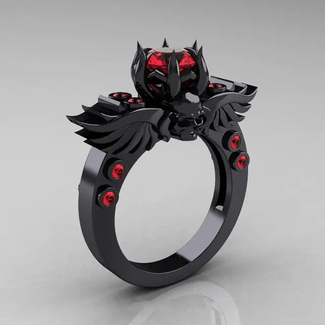 New Style Skull Ring with Ruby Jewelry