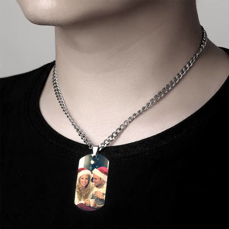 Personalized Photo Necklace for Men