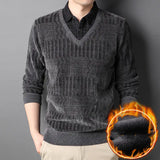 Warm Thickened Chenille Knit Long Sleeve Top for Men