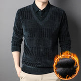 Warm Thickened Chenille Knit Long Sleeve Top for Men