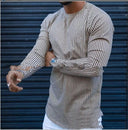 Men's Striped Round Neck Bottom Shirt
