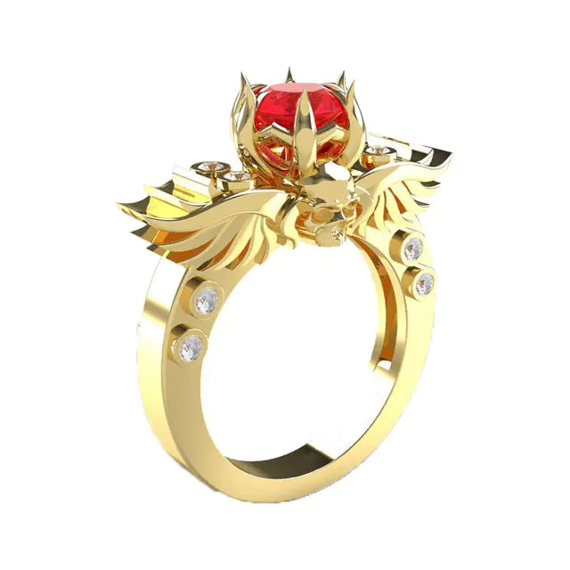New Style Skull Ring with Ruby Jewelry