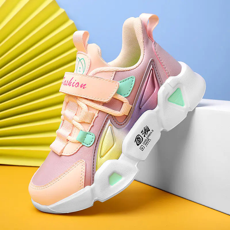 Leather Running Shoes for Little Girls